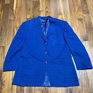 Sport Coat Blazer Men's Windowpane 3-Button Check Measurements